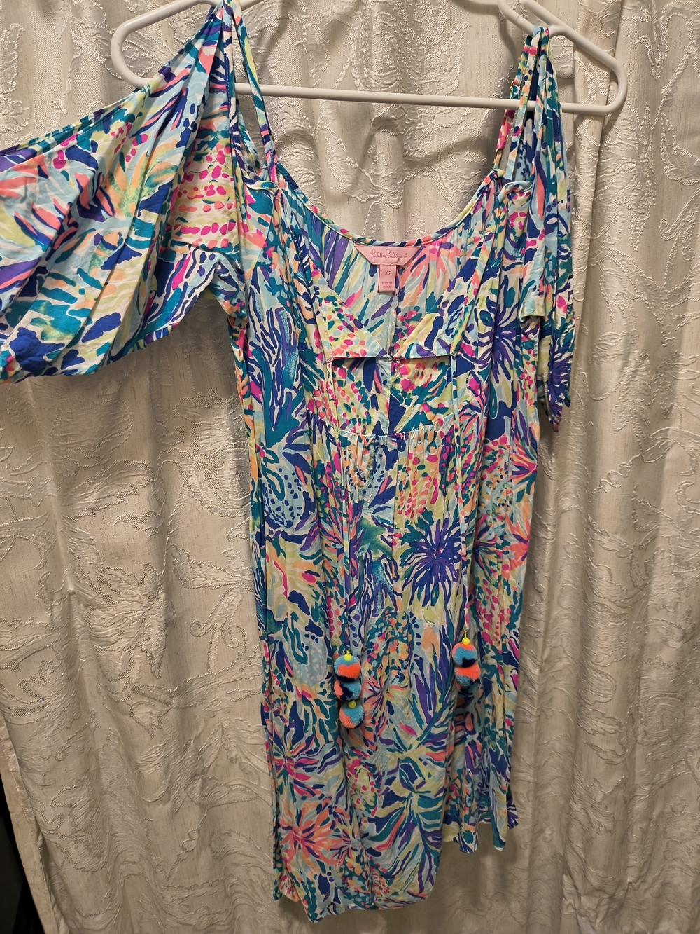 Lilly Pulitzer Multicolor Floral Cold-Shoulder Midi Dress